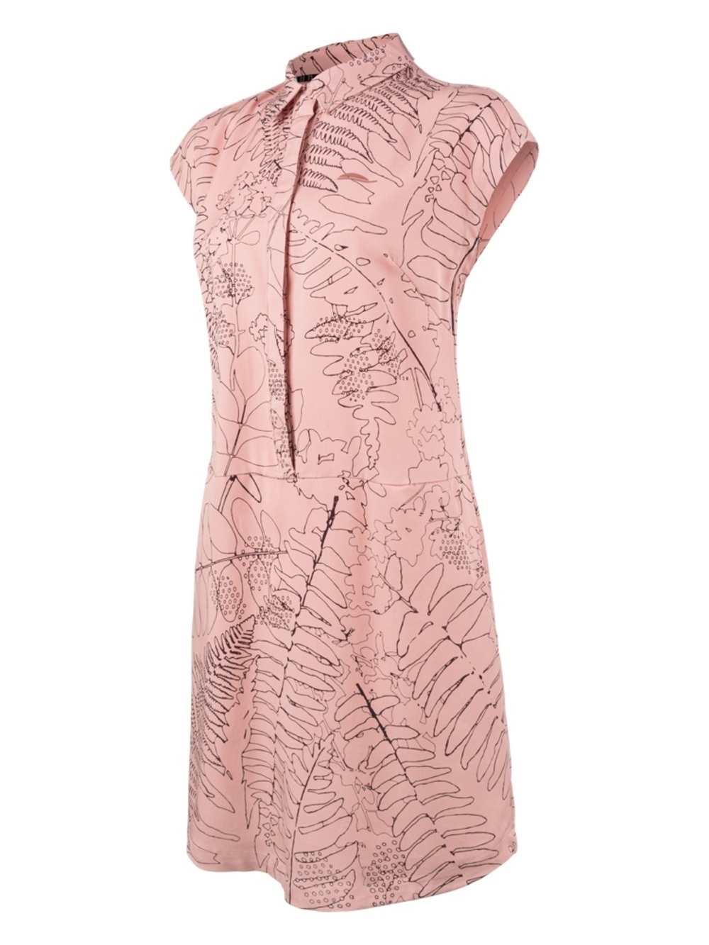 CHLOROPHYLLE perla style Blush Pink Floral Sketch Cap-Sleeve Dress